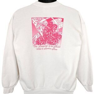 Vintage International Womens Conference Sweatshirt Mens Size Large White Y2K